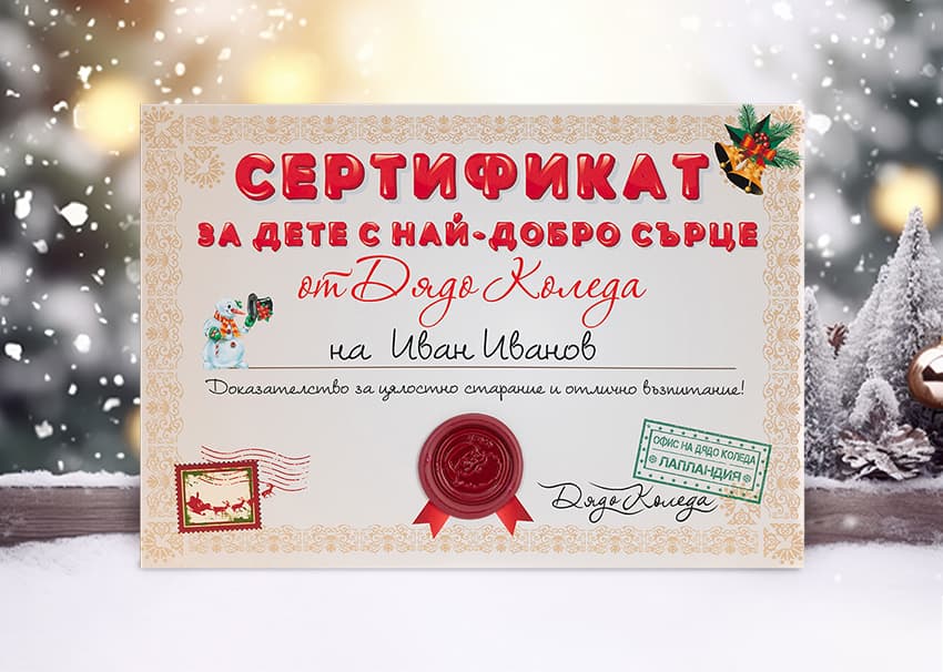 Сертификат от Дядо Коледа