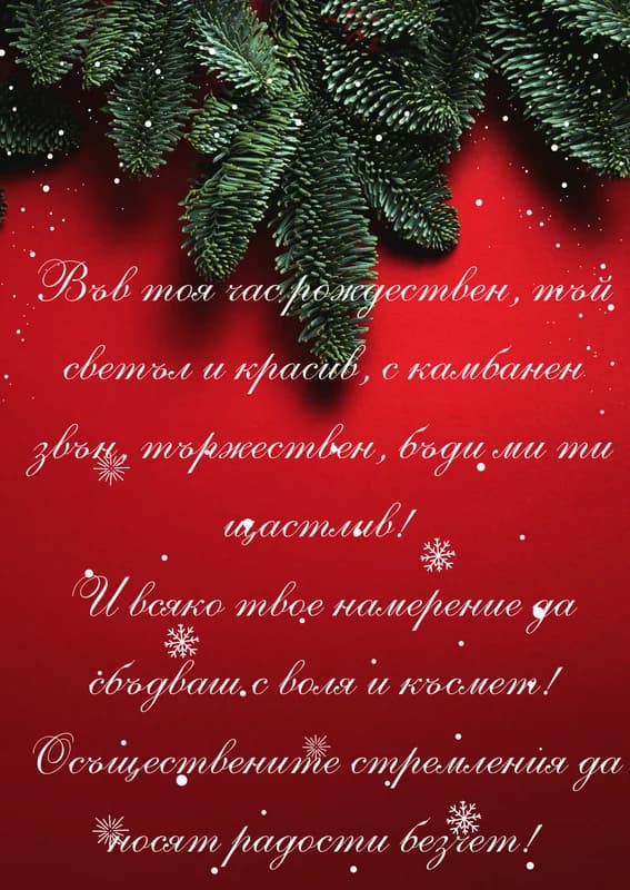 Коледна картичка – За Коледа радости безчет