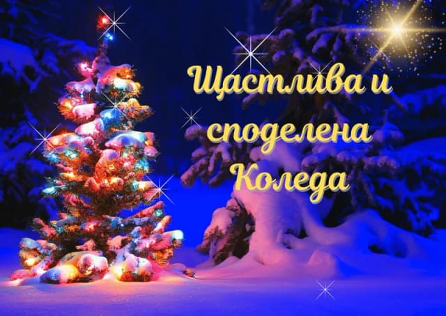 Коледна картичка – Щастлива и споделена Коледа