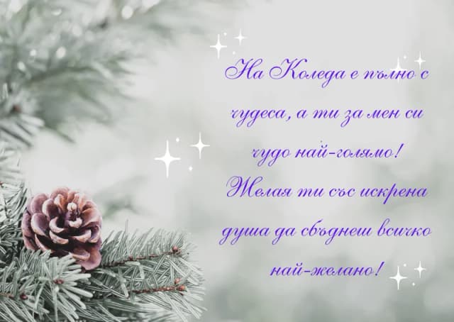 Коледна картичка – На Коледа е пълно с чудеса