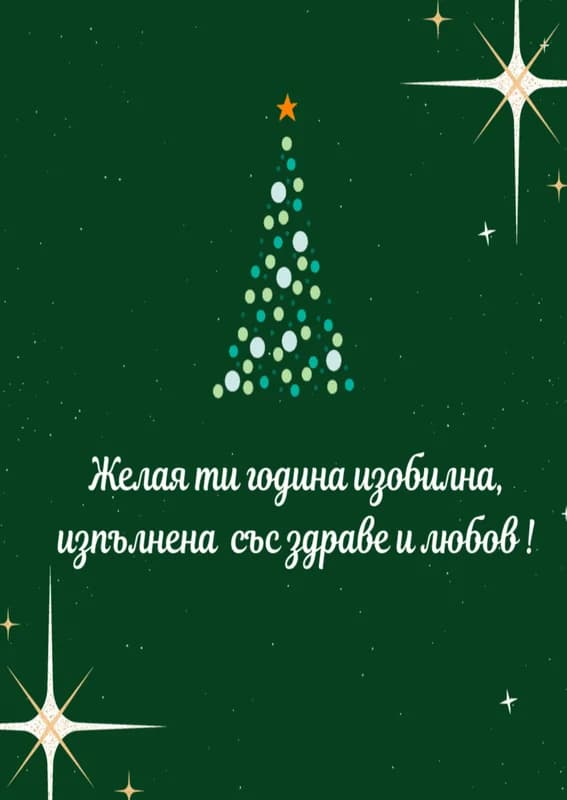 Коледна картичка – Желая ти година изобилна